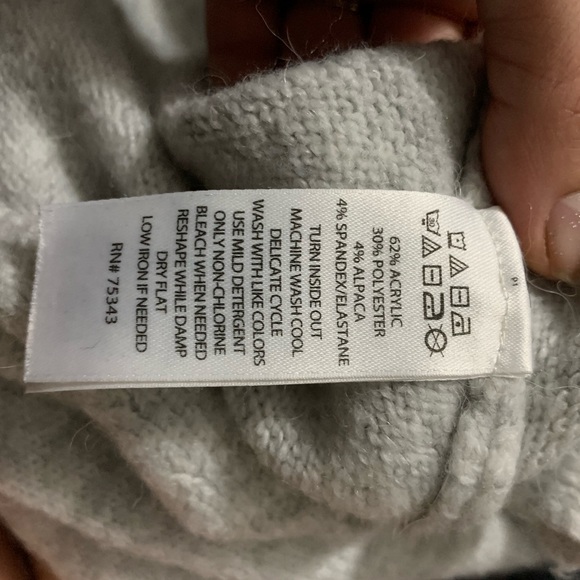 For Thee grey cowl neck tunic alpaca blend sweater - Picture 4 of 7